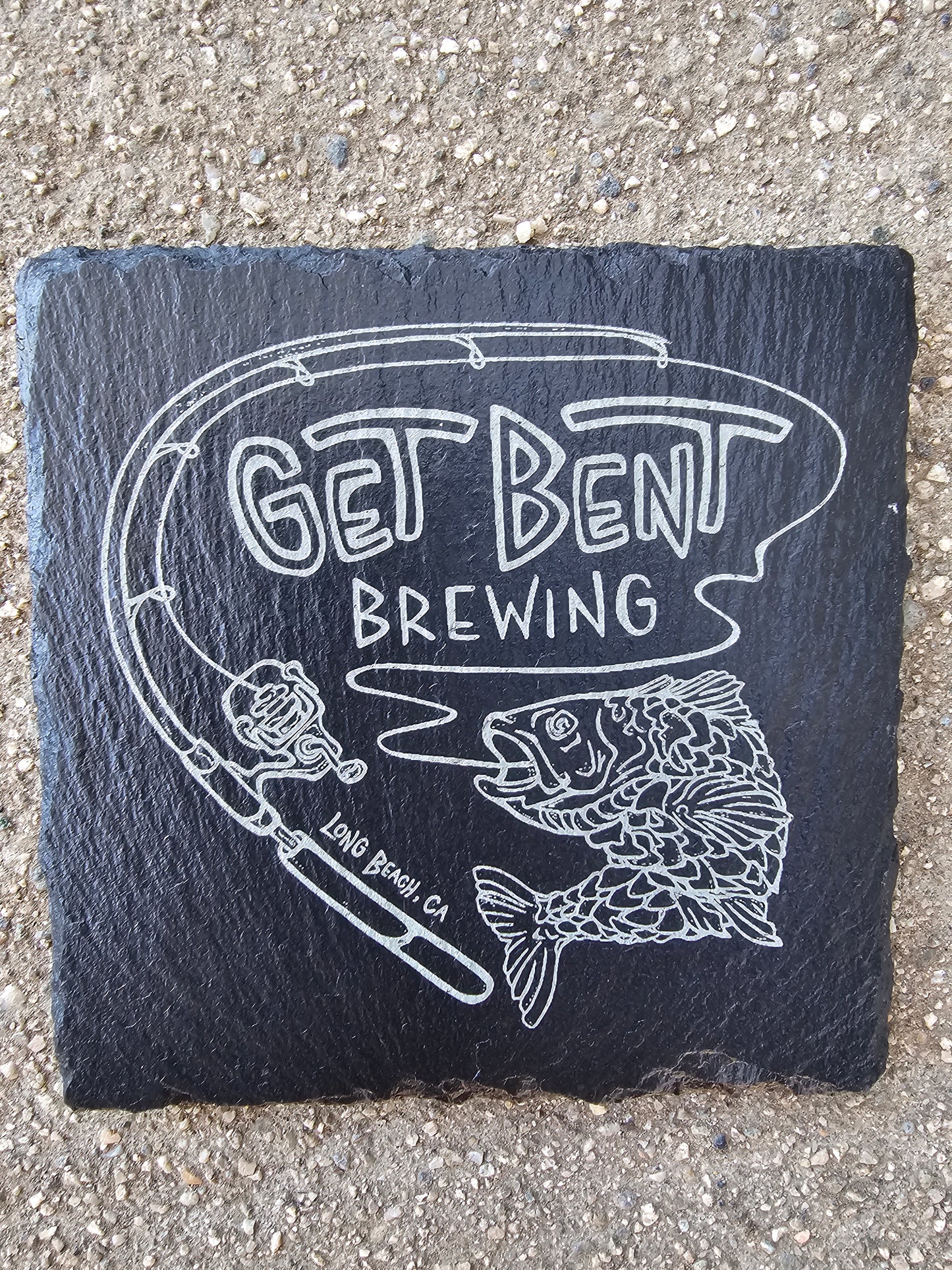 Custom Laser Engraved Slate Coasters 4" Square