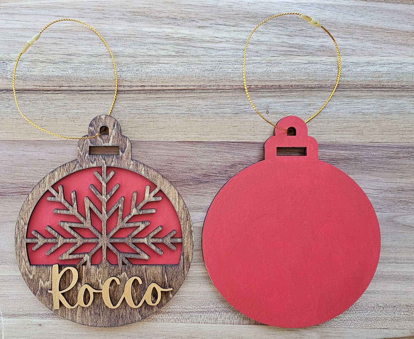 Personalized Laser Cut Wood Holiday Ornaments