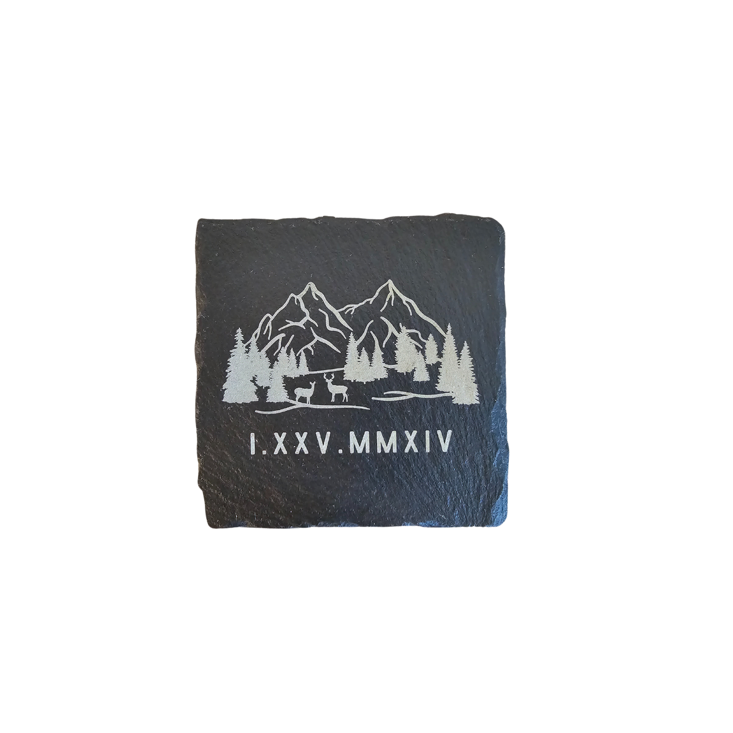 Custom Laser Engraved Slate Coasters 4" Square